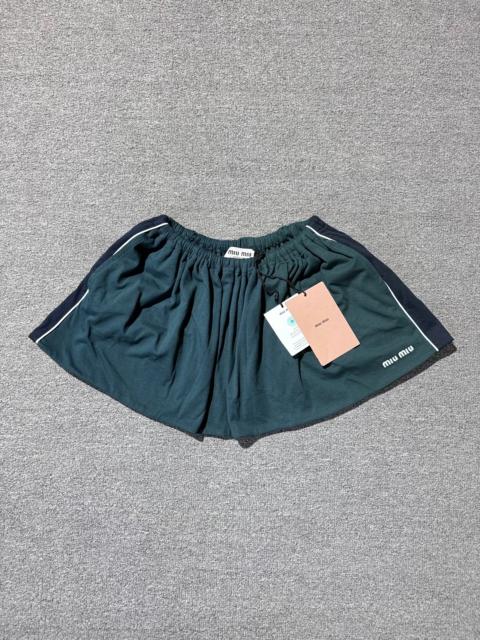 Miu Miu Miu Miu Green Short Skirt With Logo Embroidery SS26