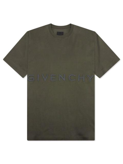 Givenchy OVERSIZED FIT GIVENCHY EMBROIDERY T-SHIRT - GREYISH GREEN