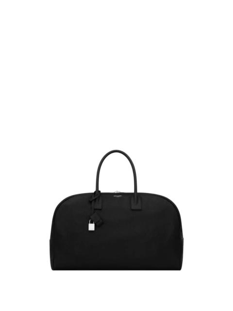 SAINT LAURENT SAINT LAURENT Black Grained Leather Bowling Duffle Bag