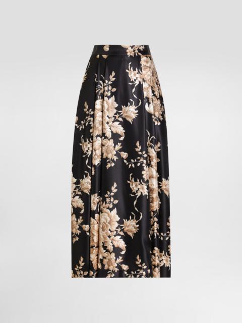 Dolce & Gabbana Rose-print midi skirt