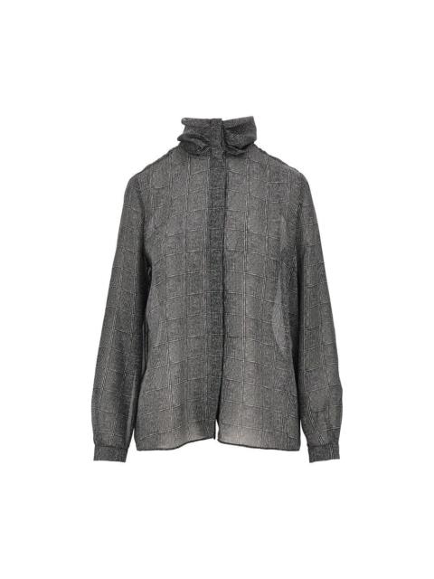 EMPORIO ARMANI Emporio Armani Check Print Satin Shirt Black Women