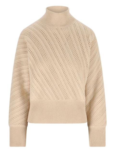 FENDI high-neck honeycomb-knit turtleneck