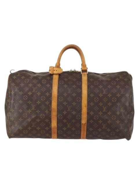 Louis Vuitton Keepall leather travel bag