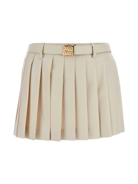 Sand Wool Mini Skirt