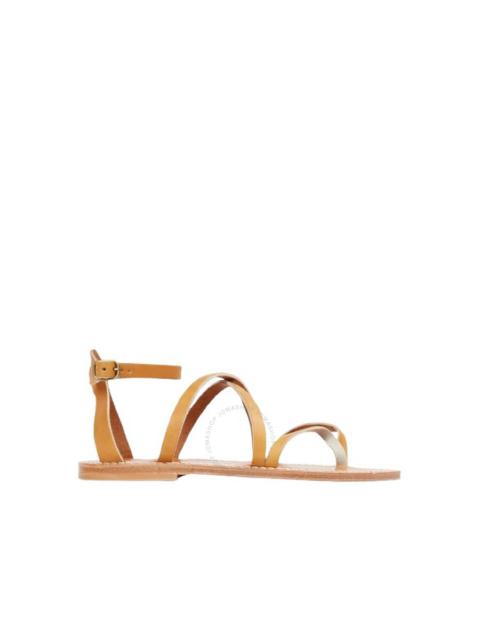 Other Designers K Jacques Ladies Brown Epicure Flat Leather Sandals
