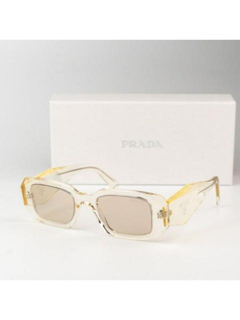 Prada NEW Prada PR17WS 19X30N Transparent Champagne Mirror Rectangle Sunglasses