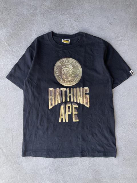 A BATHING APE® 2000s Bape Gold Coin Logo Tee (M)