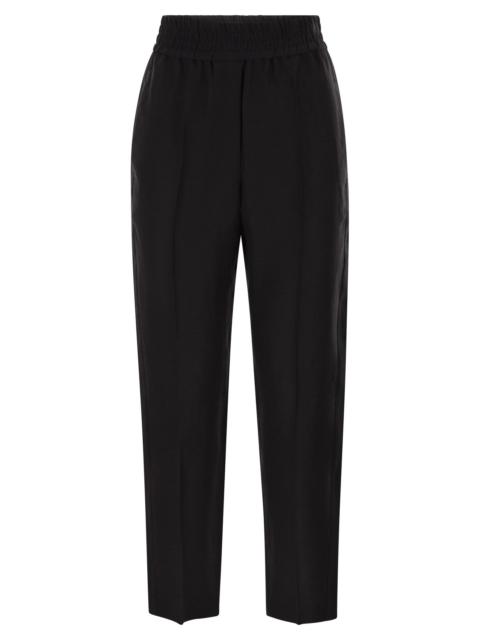 Brunello Cucinelli Brunello Cucinelli Women Baggy Pull-Up Trousers In Viscose And Linen Fluid Twill
