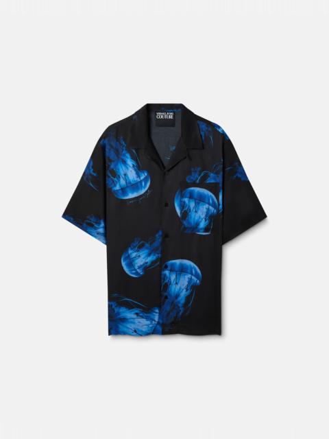 VERSACE JEANS COUTURE Printed Twill Viscose Shirt