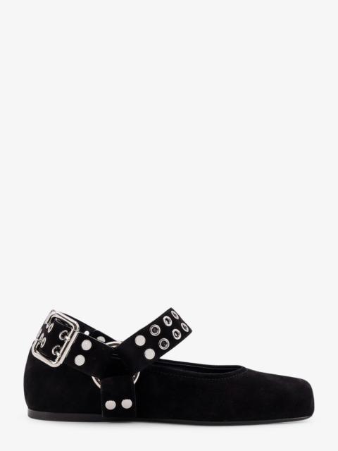 Alaïa Alaia Suede Biker Flat Ballerinas Black