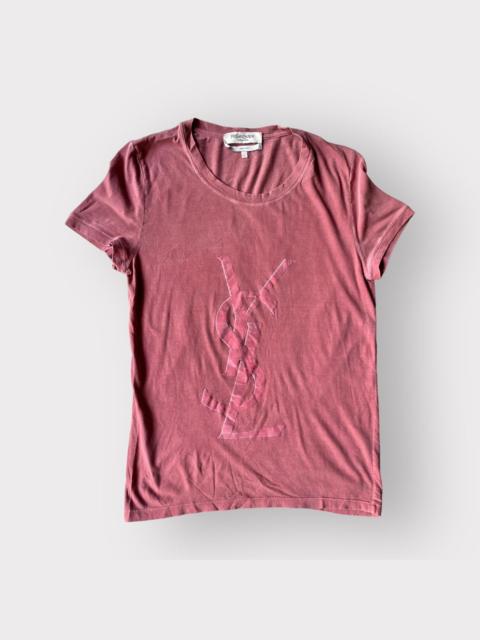 TOM FORD YSL Velour Logo Print T Shirt