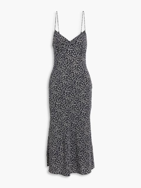 MATTEAU Floral-print silk-voile midi slip dress