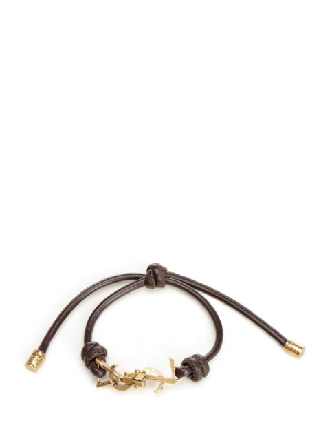 SAINT LAURENT Saint Laurent Men Cassandre Leather Bracelet