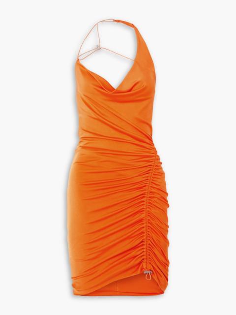 Other Designers Arya one-shoulder ruched satin-jersey mini dress