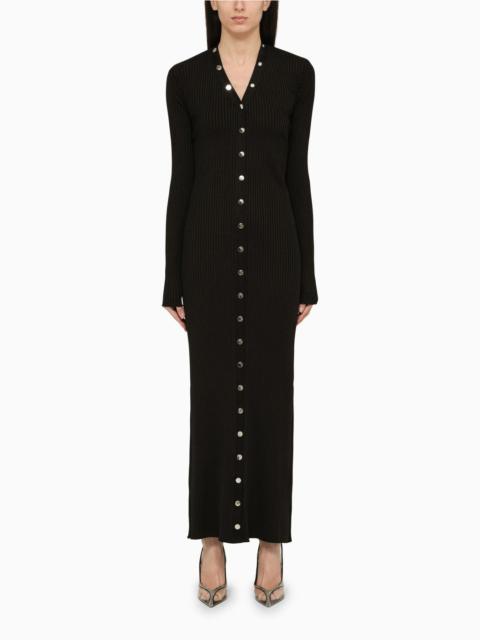 THE ATTICO Black viscose long cardigan