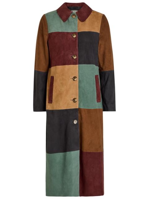 RIXO Rixo Milly Patchwork Suede Coat