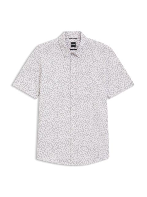BOSS PRINTED SLIM-FIT SHIRT IN COTTON-BLEND JERSEY