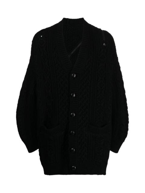 TAKAHIROMIYASHITA TheSoloist. ZIP-DETAIL ARAN-KNIT CARDIGAN