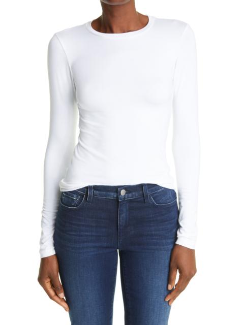 L'AGENCE L'AGENCE Tess Long Sleeve Stretch Jersey Top in White at Nordstrom