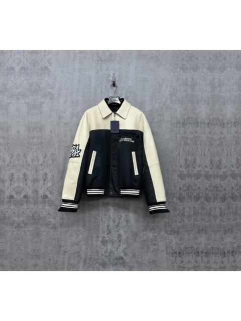 Louis Vuitton Louis Vuitton embossed embroidered logo baseball jacket