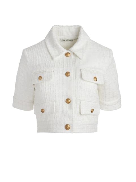 Alice + Olivia ELLE SHORT SLEEVE PATCH POCKET JACKET