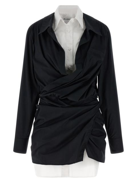 THE ATTICO Double layer shirt dress