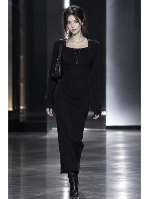 ISSEY MIYAKE Issey Miyake Plantation Black Long Sleeve Tunic Dress