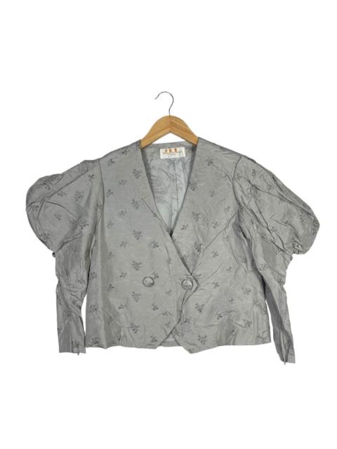 BALENCIAGA Balenciaga Vintage Cropped Puff Sleeve Blazer Floral