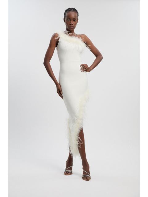 KAREN MILLEN Feather Figure Form Bandage Knit Maxi Dress