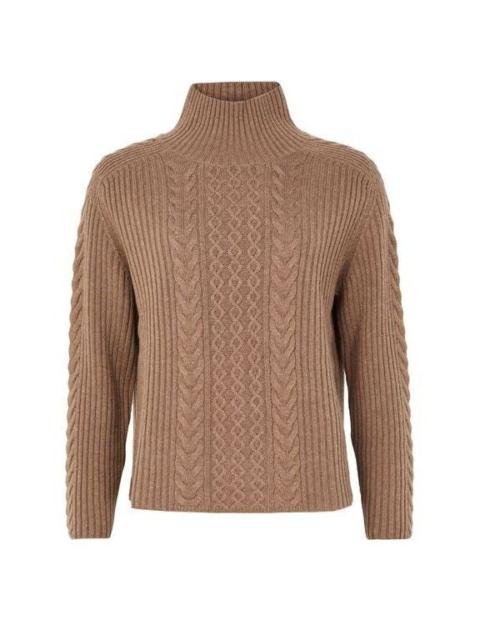 Max Mara MAX MARA Turtleneck Brown Knit Wool Sweater New & Authentic