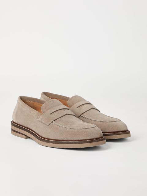 Brunello Cucinelli Suede penny loafers