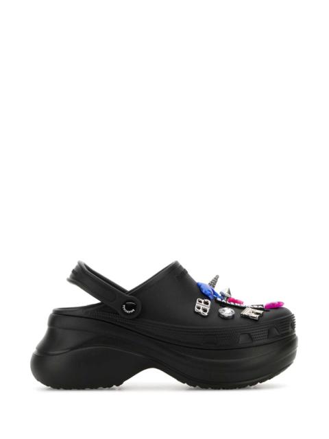 Balenciaga Women Black Rubber Balenciaga X Crocsâ„¢ Mules
