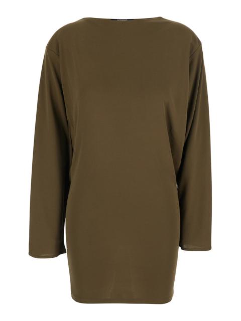 JACQUEMUS Jacquemus Women Dress 'La Robe Mistral' Green With Thin Straps And V-Neck In Viscose For Women