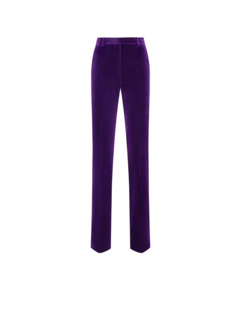 TOM FORD COTTON VELVET TAILORED STRAIGHT PANTS