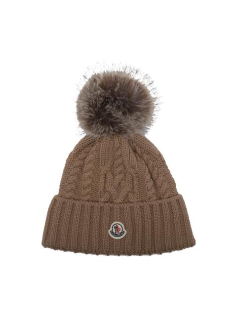 Moncler Moncler Women Logo Beanie With Pompon
