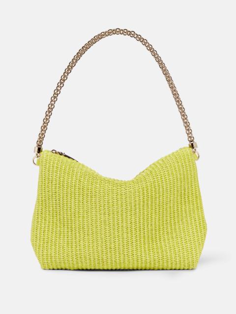 JIMMY CHOO Callie raffia shoulder bag