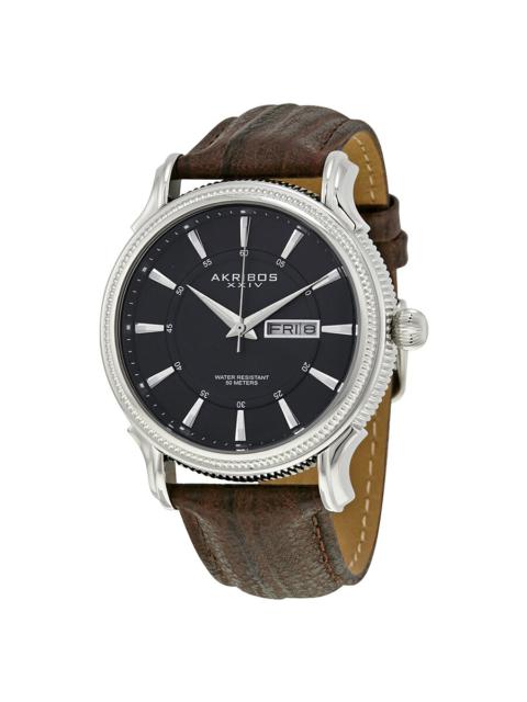 Other Designers Akribos XXIV Black Dial Brown Leather Men's  Watch AK726BR
