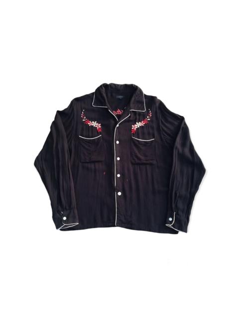 Other Designers vintage rockabilly style gabardine hollywood western shirt