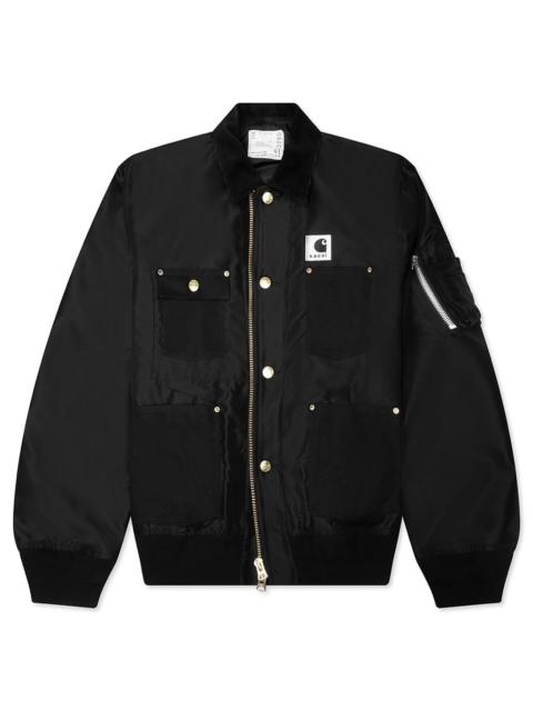 sacai SACAI X CARHARTT WIP NYLON TWILL DUCK BLOUSON - BLACK