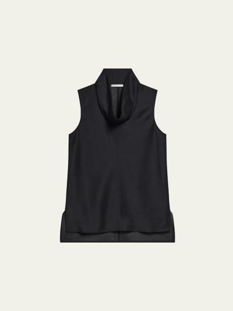 Helmut Lang Organza Cowl-Neck Shell Top