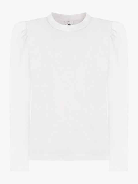 Noir Kei Ninomiya RUCHED SHOULDER L/S TOP | WHITE