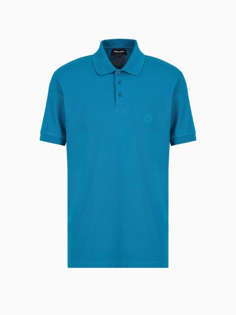 GIORGIO ARMANI Stretch cotton piqué polo shirt
