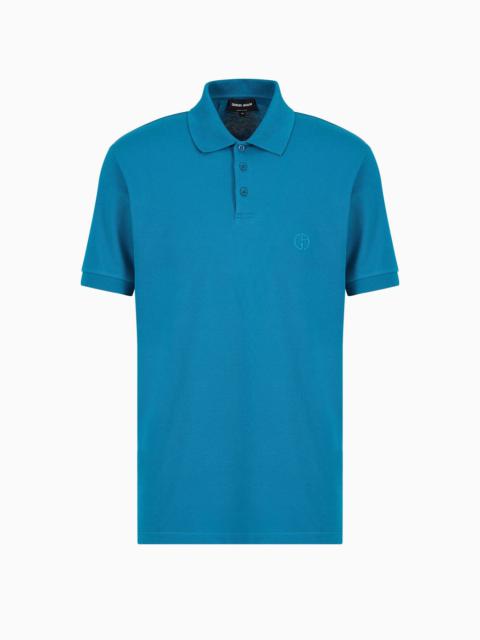 Stretch cotton piqué polo shirt