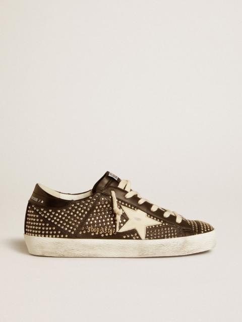 Golden Goose Women’s Super-Star in studded black nappa with white leather star