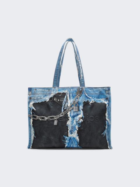 Acne Studios Denim Print Tote Bag Mid Blue