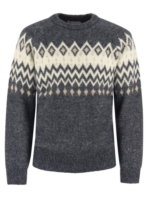 Brunello Cucinelli Brunello Cucinelli Men Icelandic Jacquard Buttoned Sweater In Alpaca, Cotton And Wool
