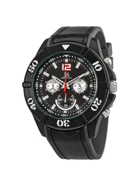 Other Designers Joshua and Sons Chronograph Black Dial Black Leather Men's Watch JS51GY