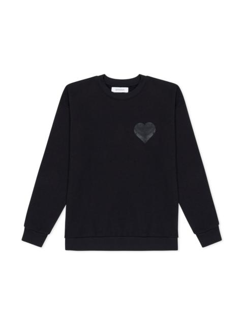 SPRWMN GLOSSY BLACK HEART SWEATSHIRT
