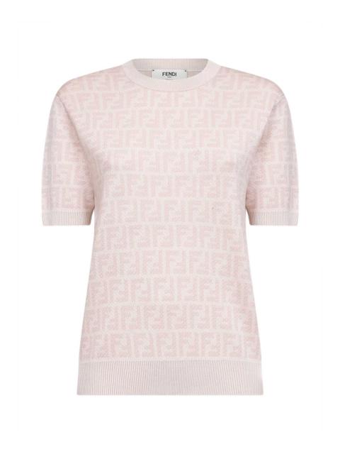 FENDI Fendi Women Light Pink Ff Wool Crewneck Jumper