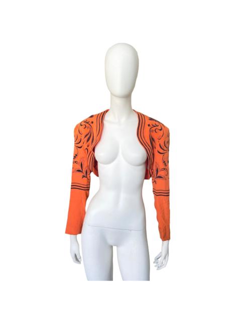 VERSACE Gianni Versace 1989 orange cropped silk jacket 44